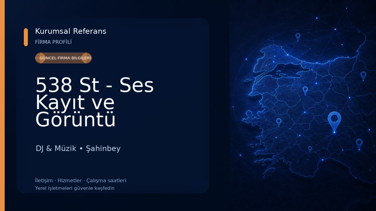 538 St - Ses Kayıt ve Görüntü Stüdyosu / Gaziantep