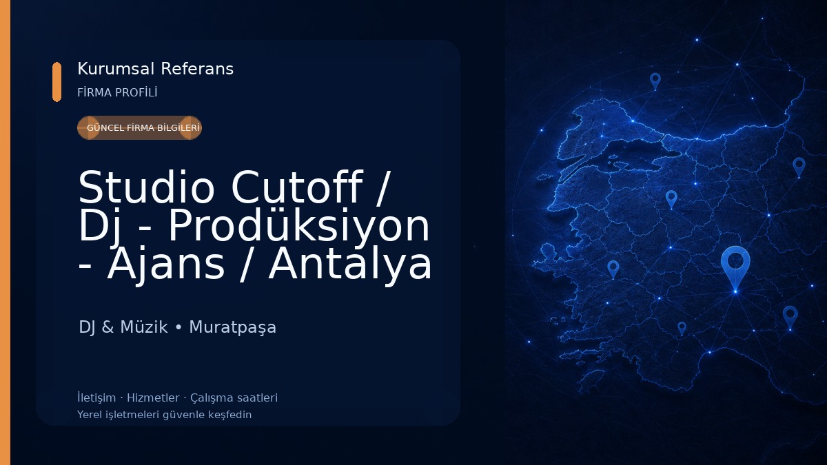Studio Cutoff / Dj - Prodüksiyon - Ajans / Antalya DJ & Müzik
